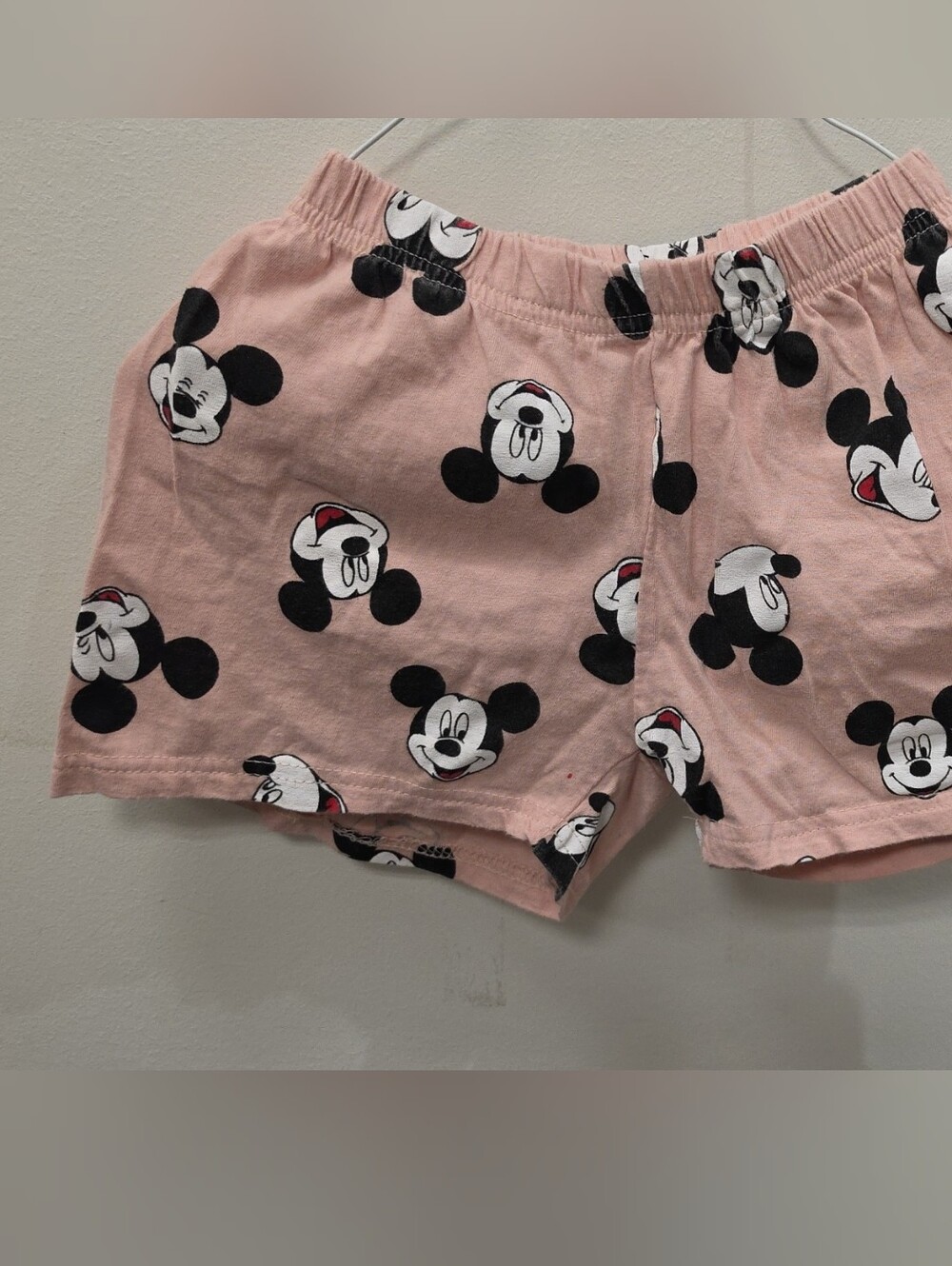 Kids Pink Mickey Mouse Print Shorts
